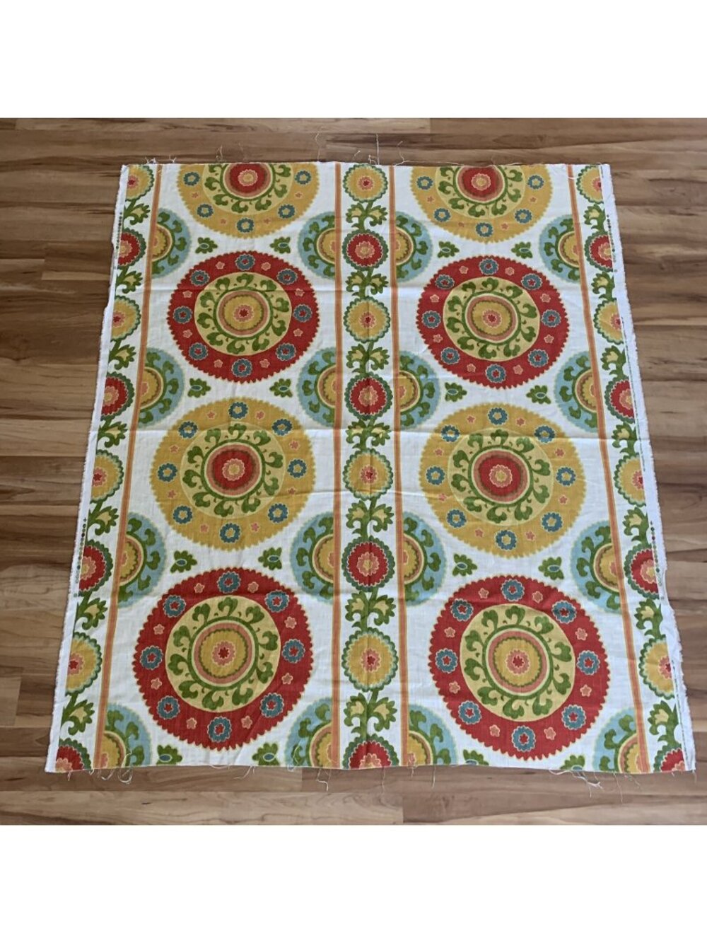 Richloom Floral Geometric Linen Blend Drapery Fabric 1 3/4 Yard 53” Width